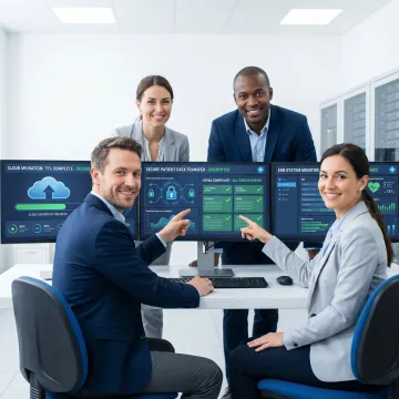 Healthcare IT team managing secure cloud migration