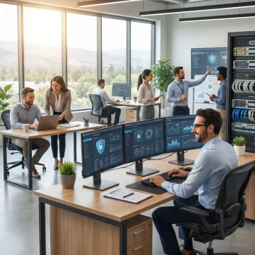 Managed IT support team assisting a local business