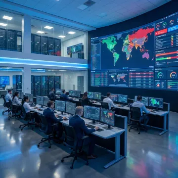 Security analysts monitoring enterprise cyber threats