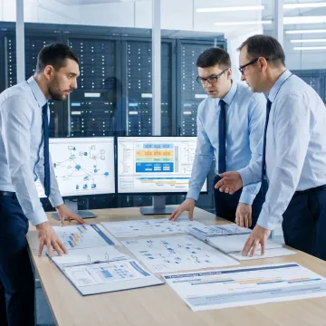 IT consultants planning a business technology roadmap
