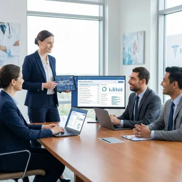 Healthcare technology planning meeting with IT consultant