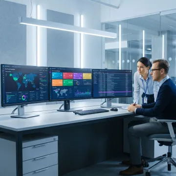 Security analyst monitoring cyber threats