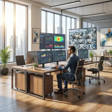 IT professional reviewing business security systems