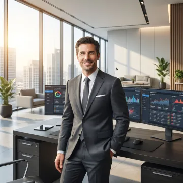Cybersecurity consultant reviewing business security systems
