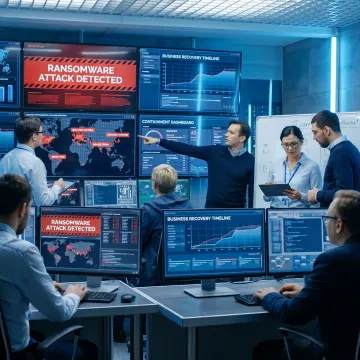 Cybersecurity team responding to a ransomware incident