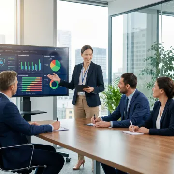 Security consultant reviewing cyber risk strategy