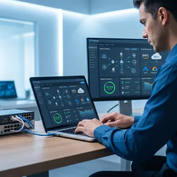 IT professional securing business network infrastructure