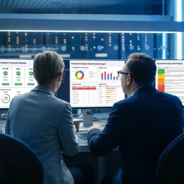 Cybersecurity analyst performing penetration testing for compliance