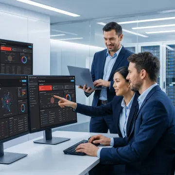IT security team monitoring business systems