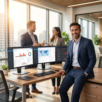 Cybersecurity consultants reviewing business security systems