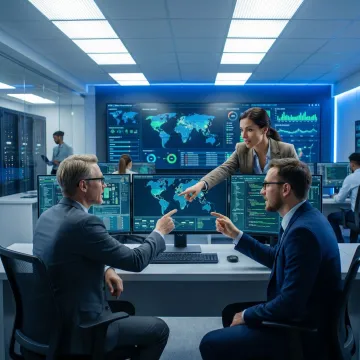 IT security team monitoring cyber threats