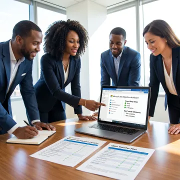 Consultant reviewing Microsoft 365 migration plan
