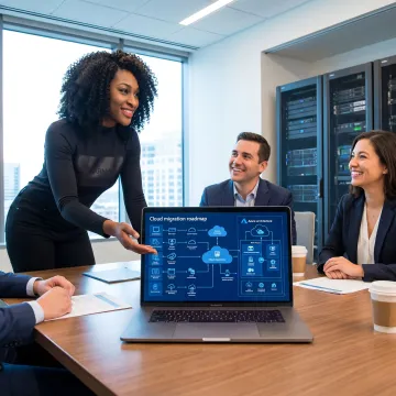Consultant explaining Azure migration strategy
