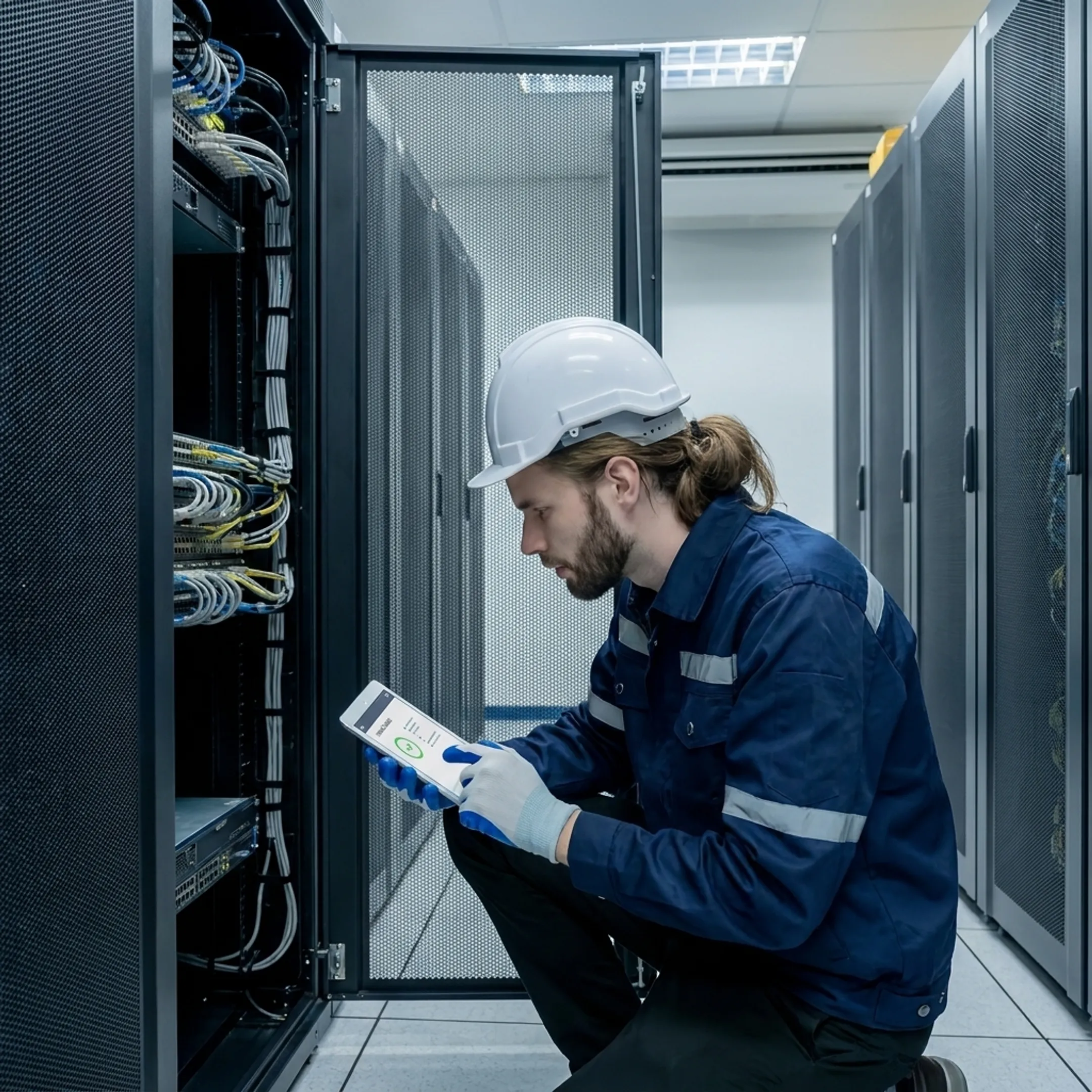 Managed IT support specialist configuring enterprise server hardware