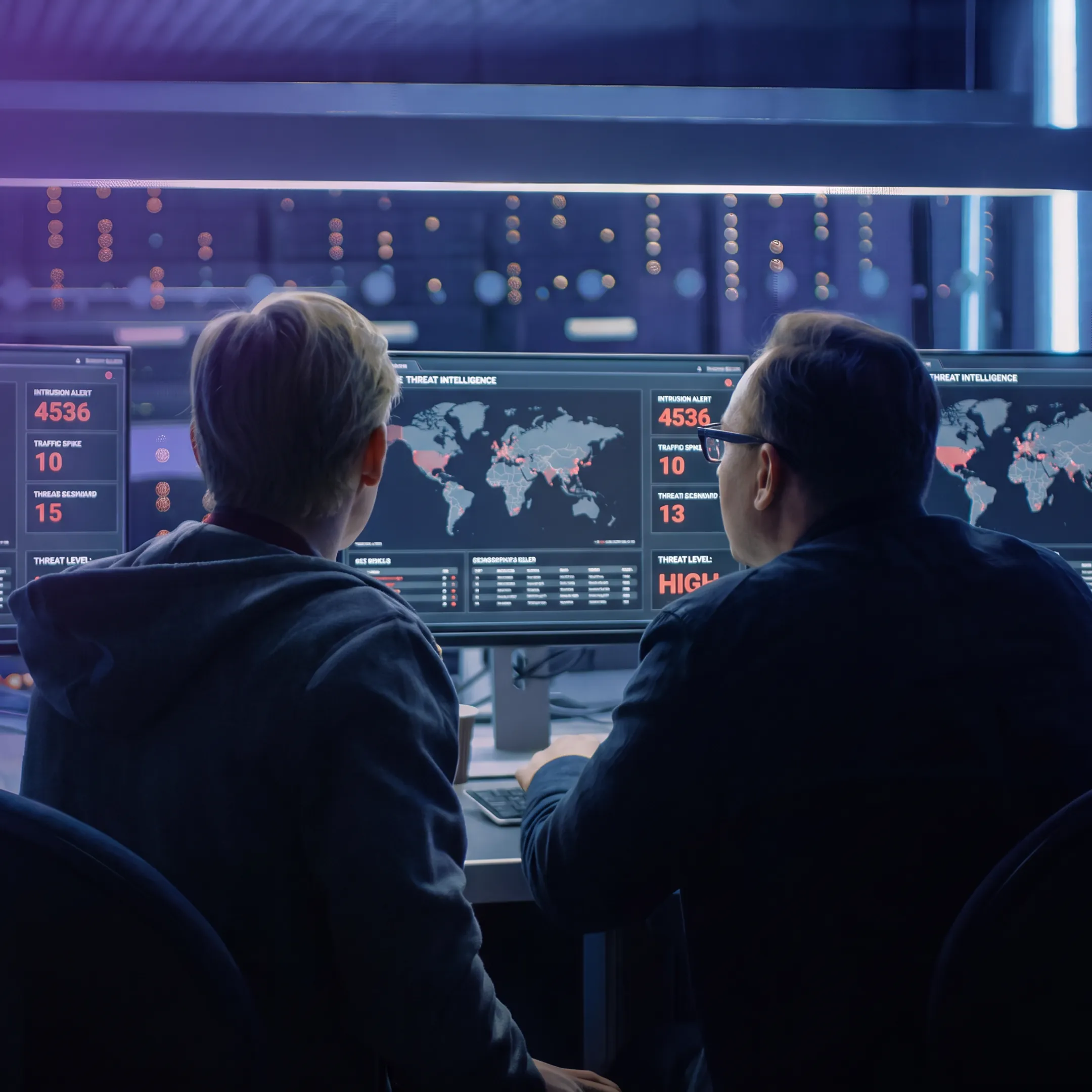 Cybersecurity network operations center monitoring digital threats in Sacramento