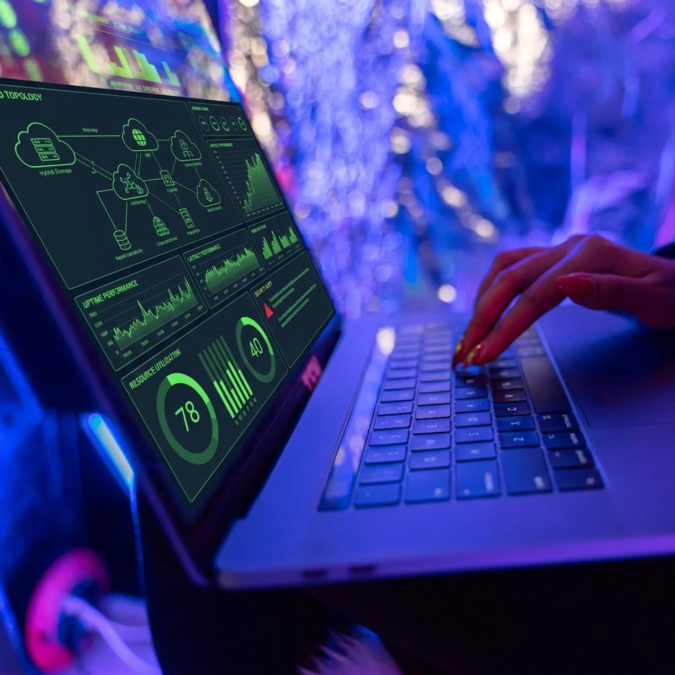 Specialist monitoring Azure cloud infrastructure and security performance