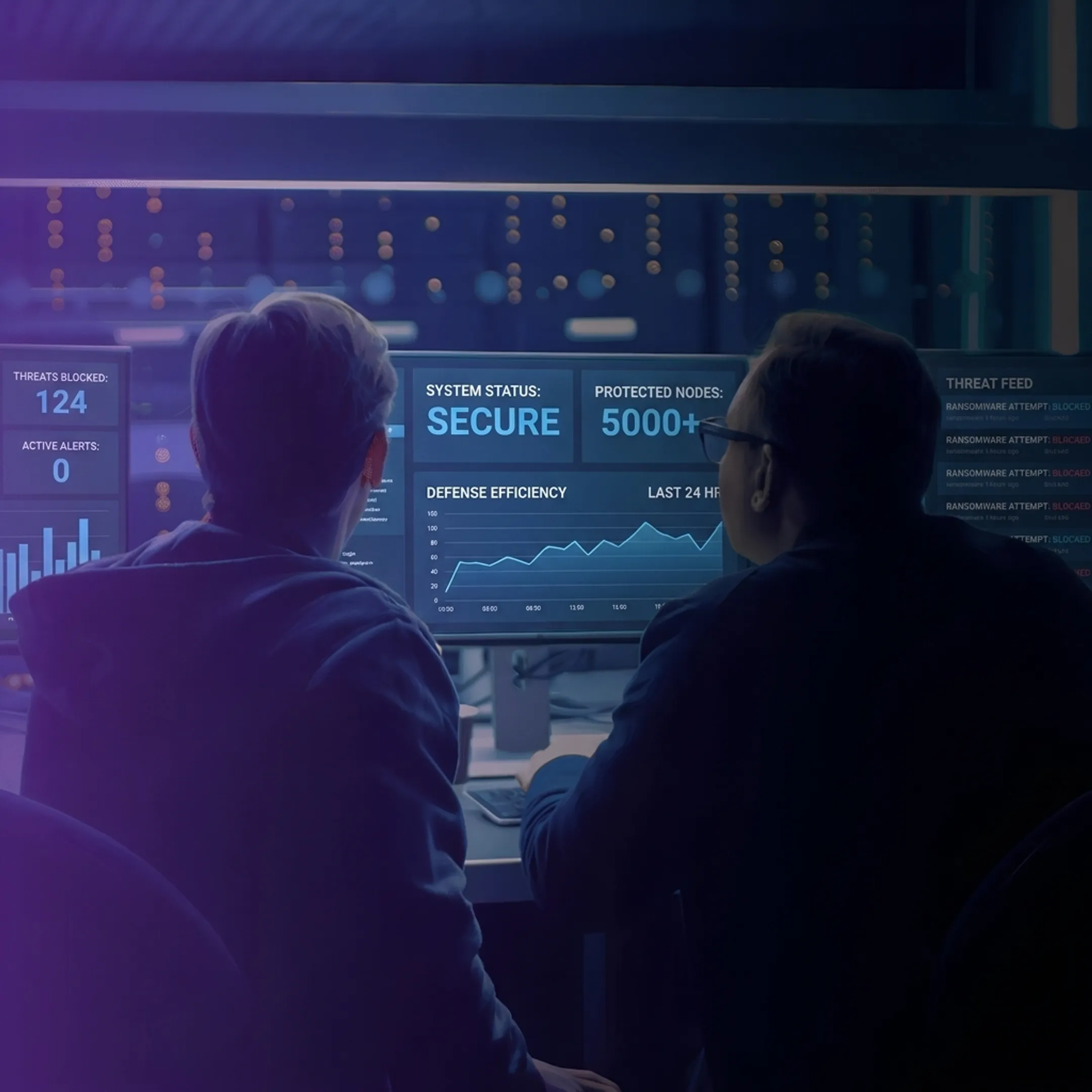 IT security specialist reviewing ransomware protection controls