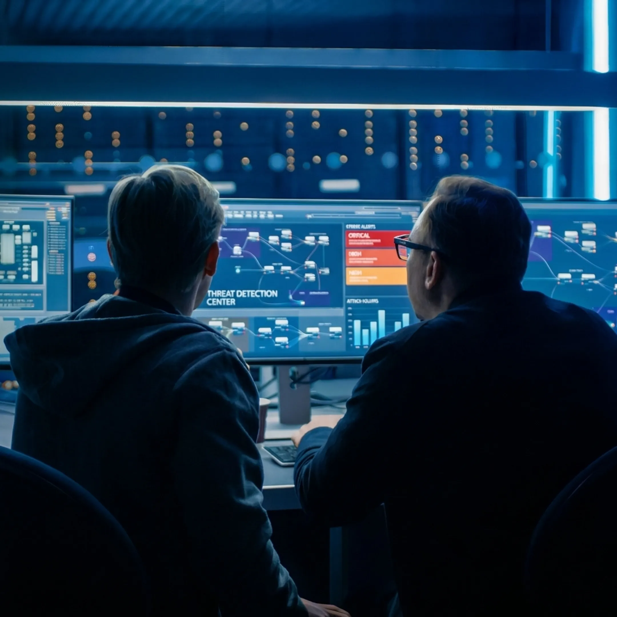 Cybersecurity specialist reviewing threat detection alerts
