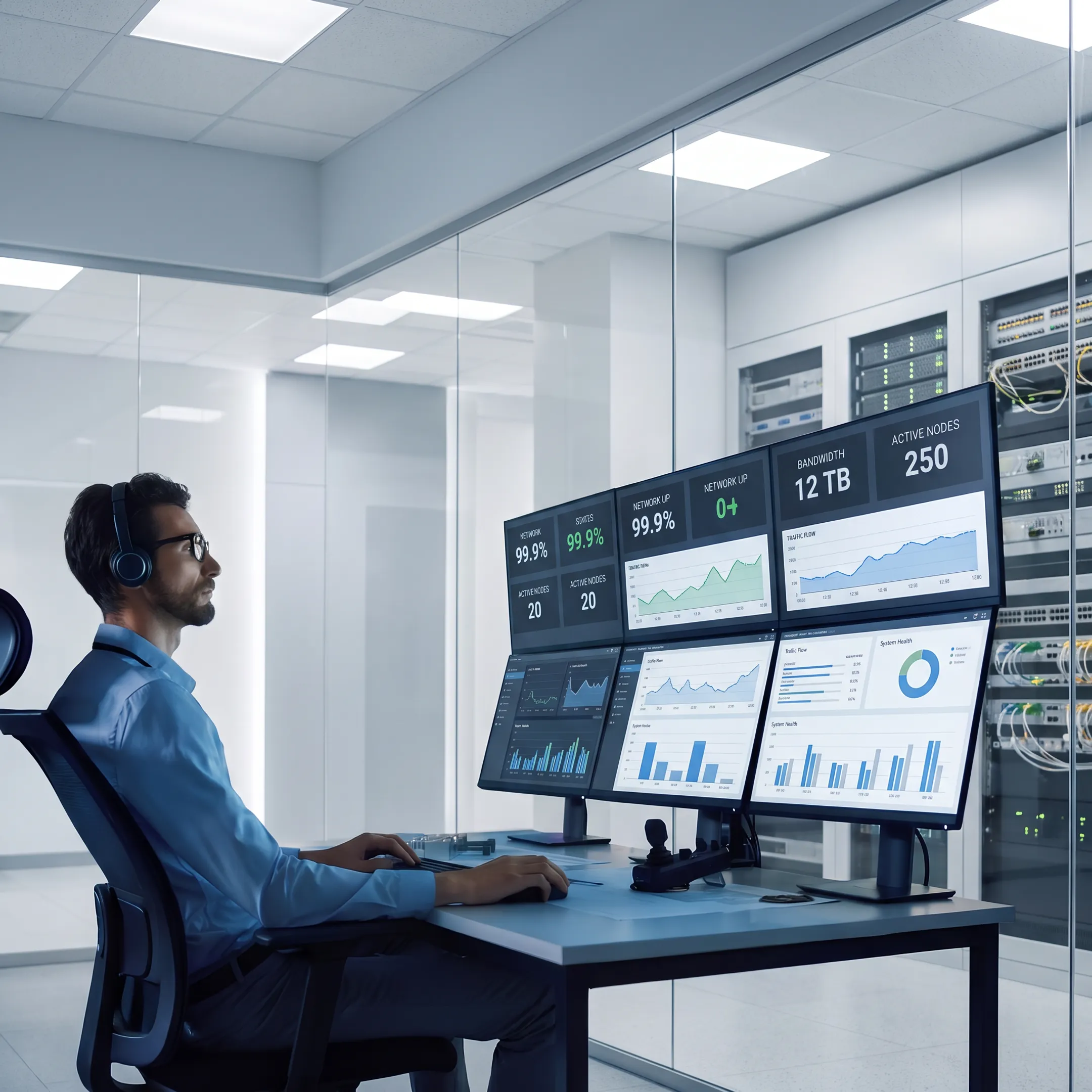 IT specialist supporting business technology from a modern office workstation