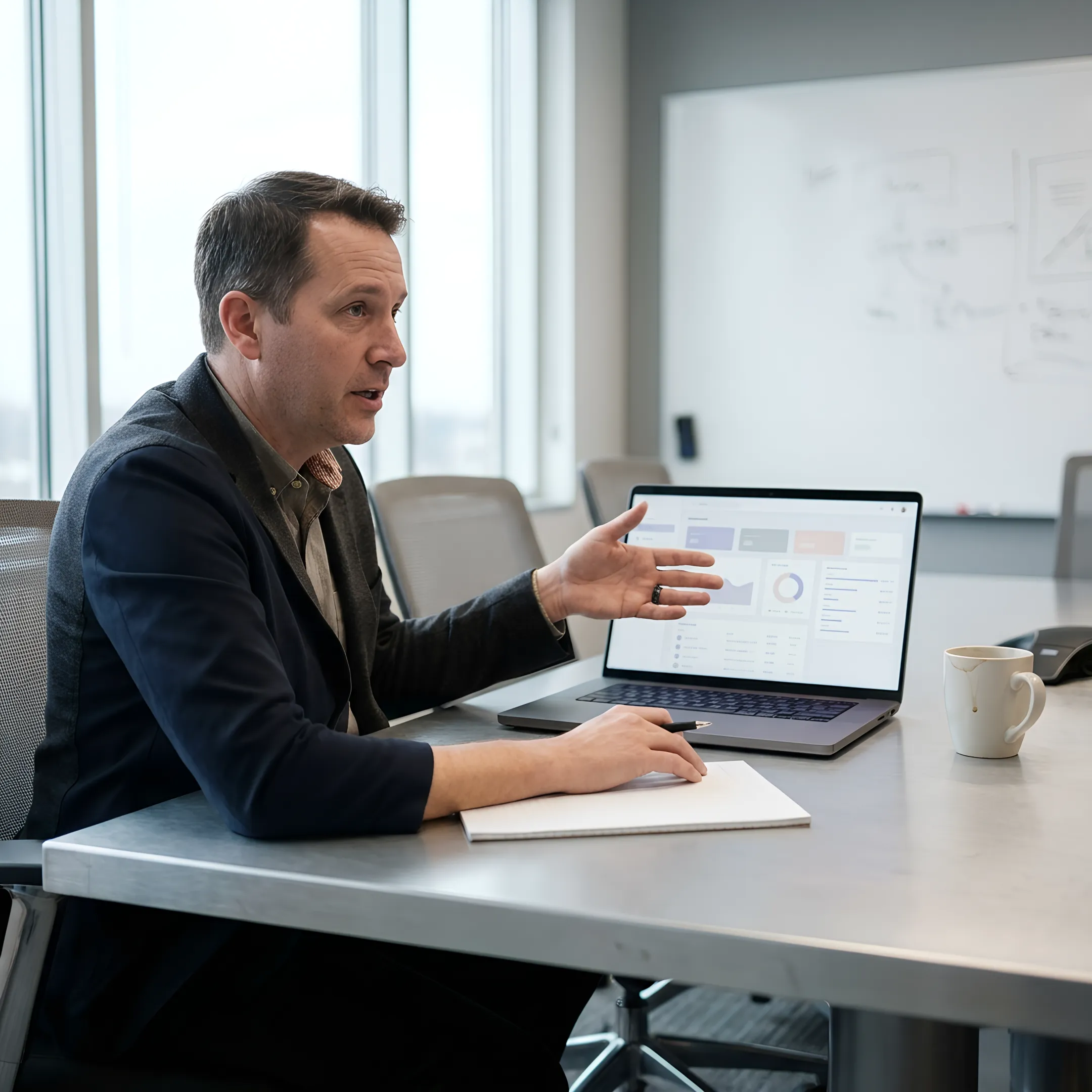 Business continuity specialist reviewing disaster recovery planning with a client