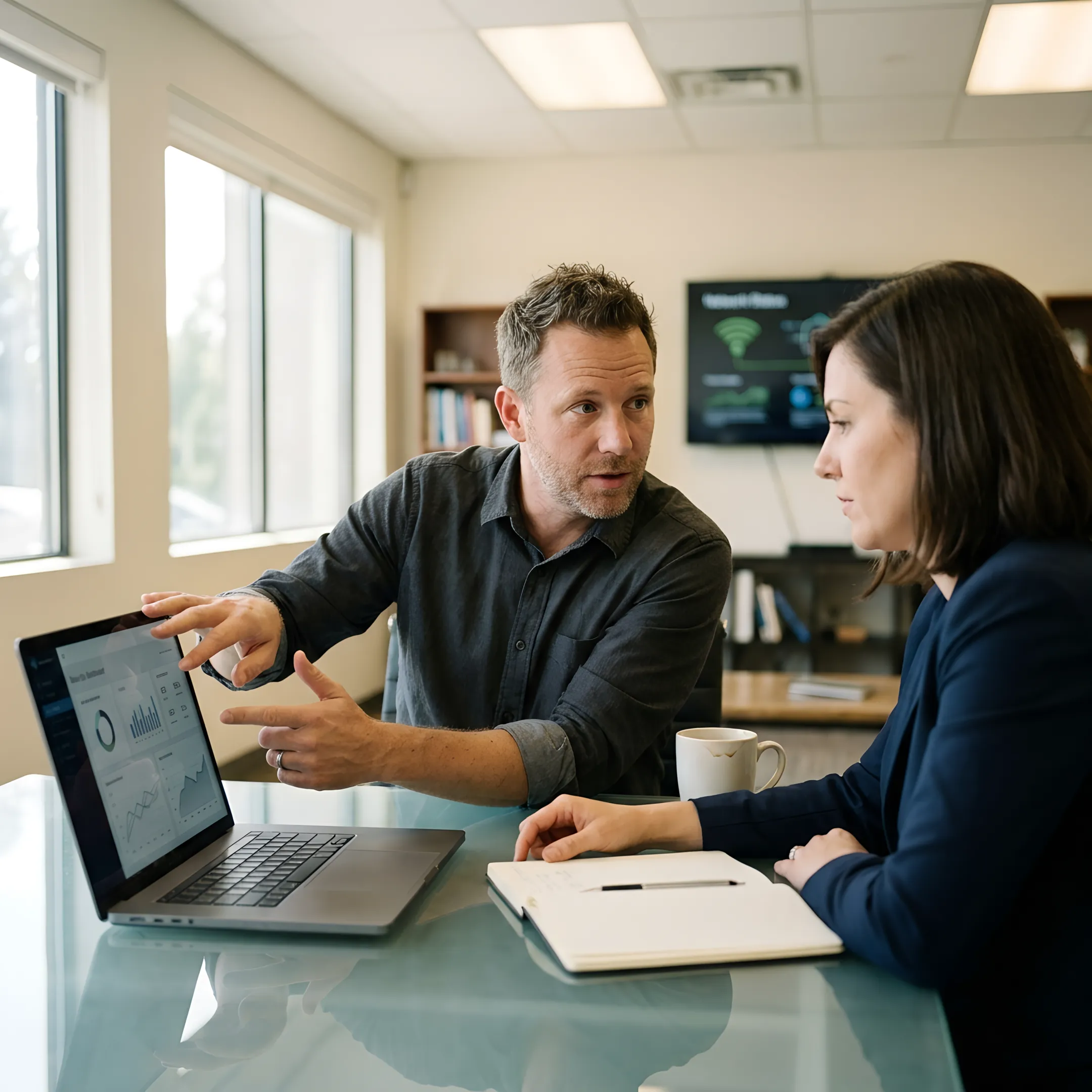 IT professional helping a Fairfield business client