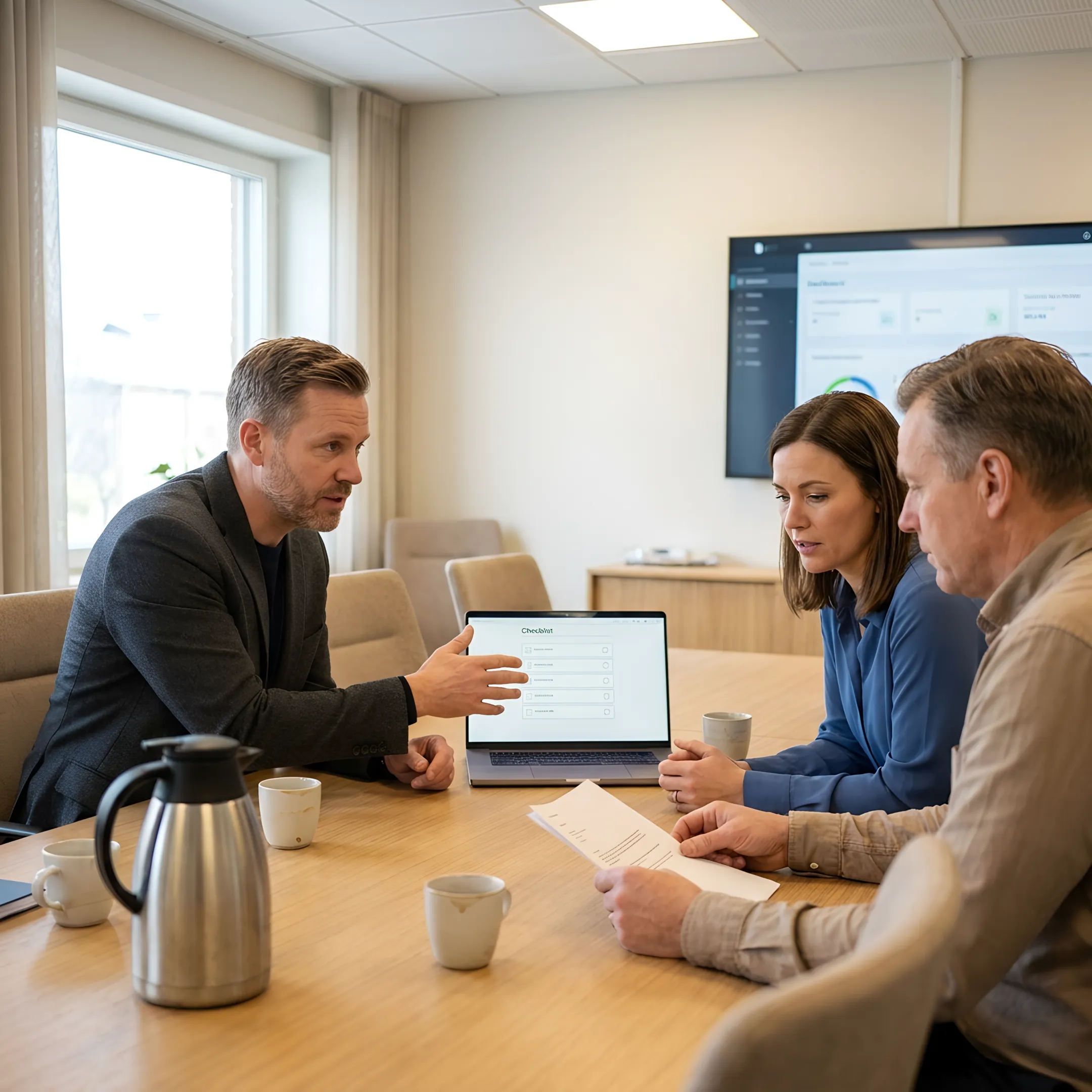 Consultant reviewing Microsoft 365 migration plan