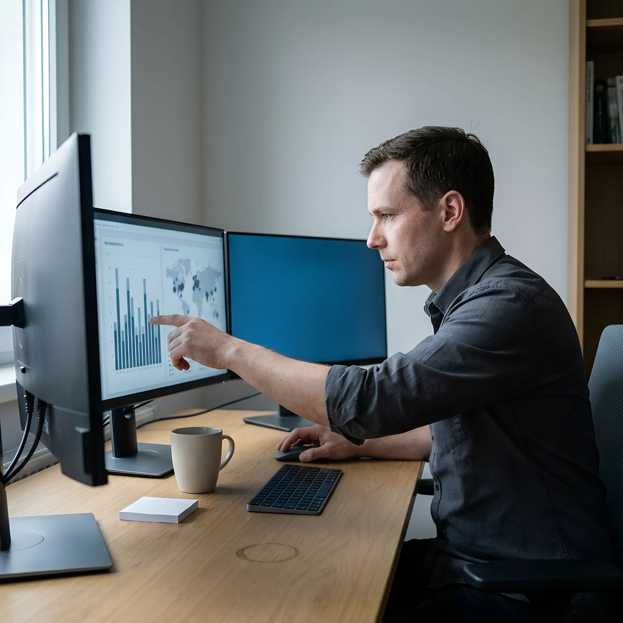 Cybersecurity specialist reviewing network protection tools