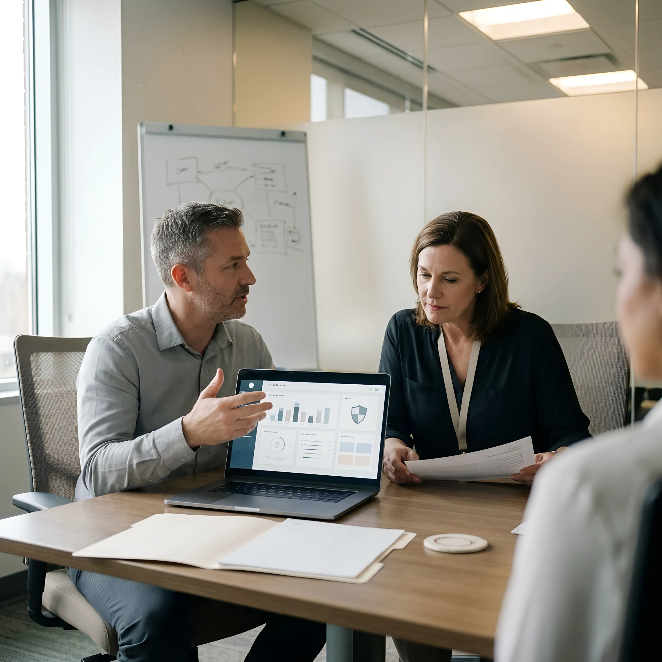 Consultant planning healthcare IT compliance improvements