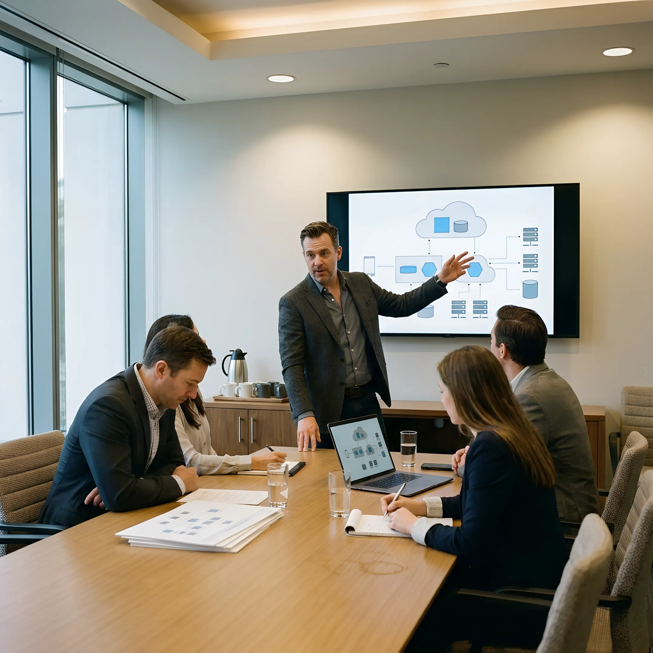 Consultant explaining Azure migration strategy