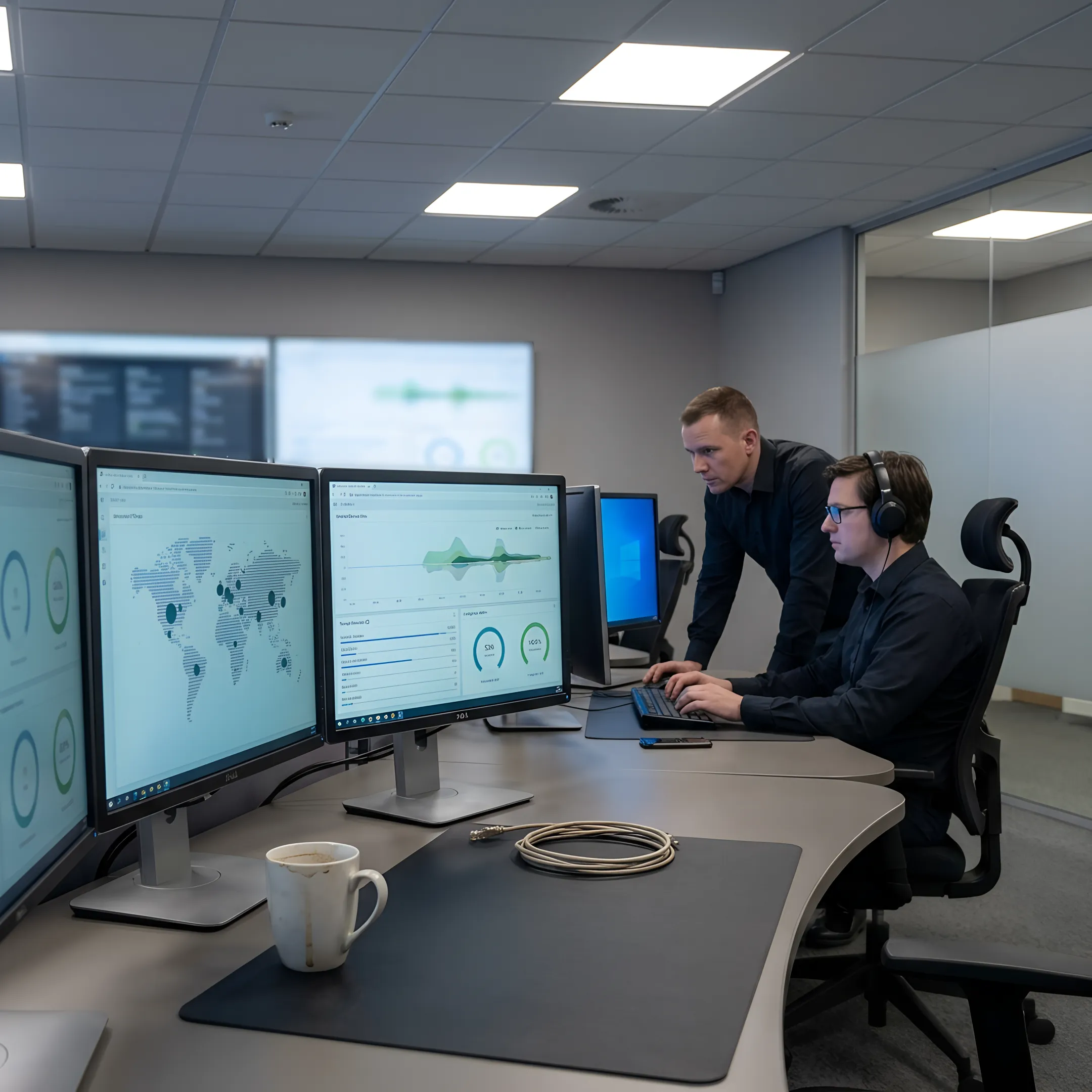 Cybersecurity monitoring dashboard in use
