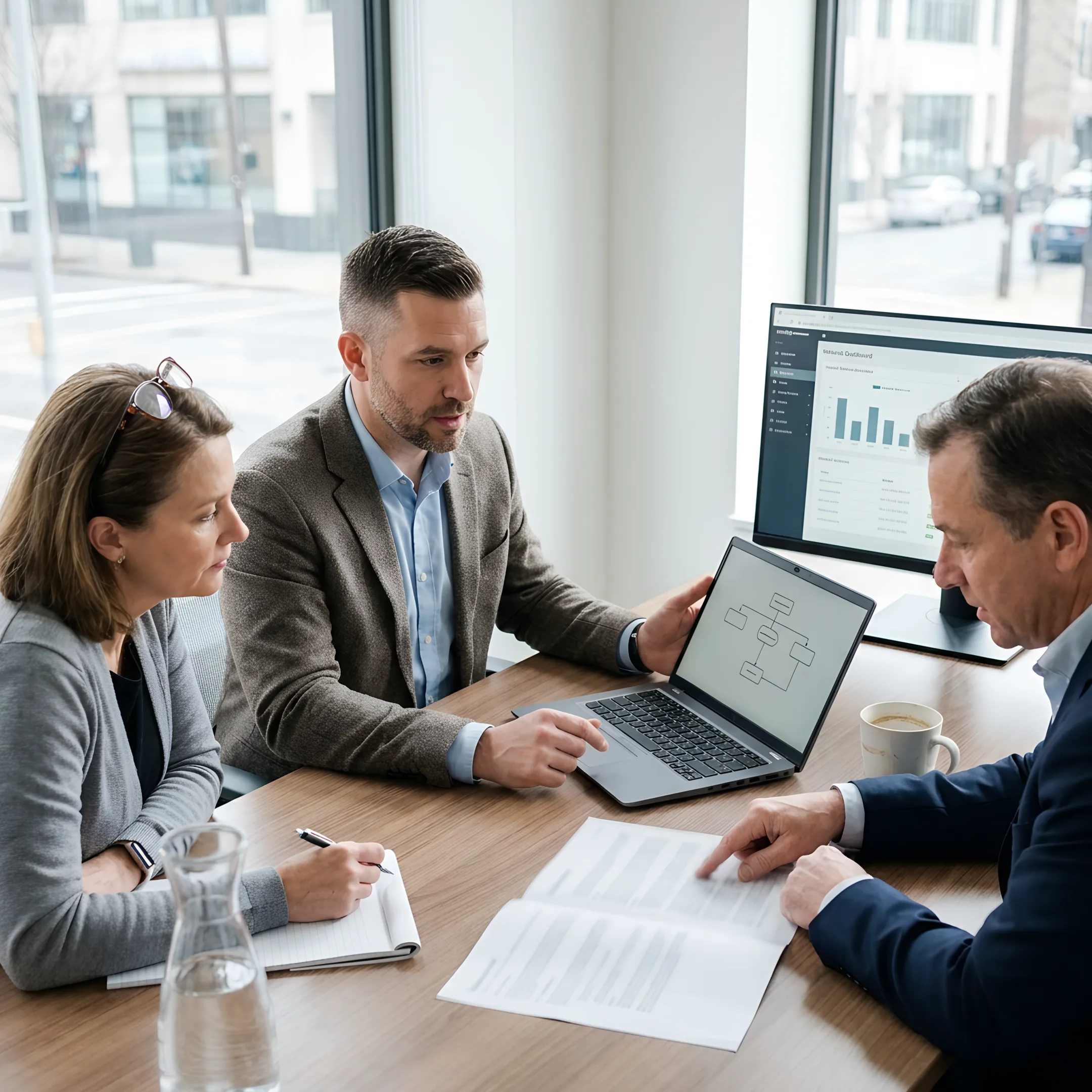 Healthcare technology planning meeting with IT consultant