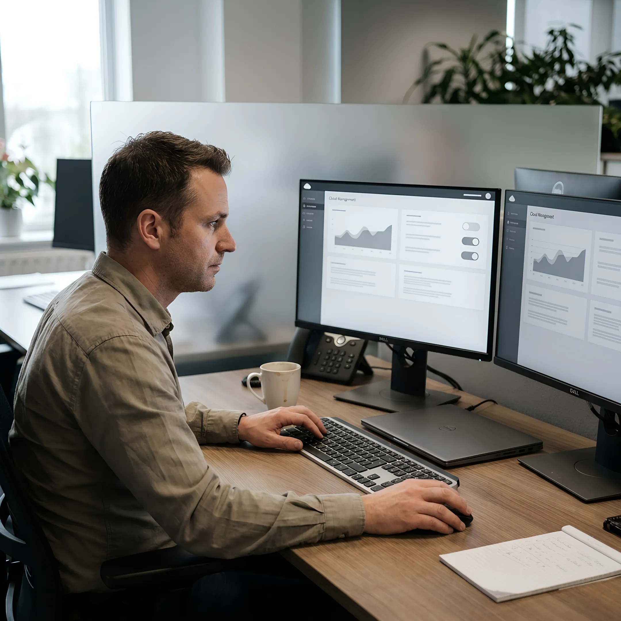 Consultant configuring Microsoft 365 migration settings