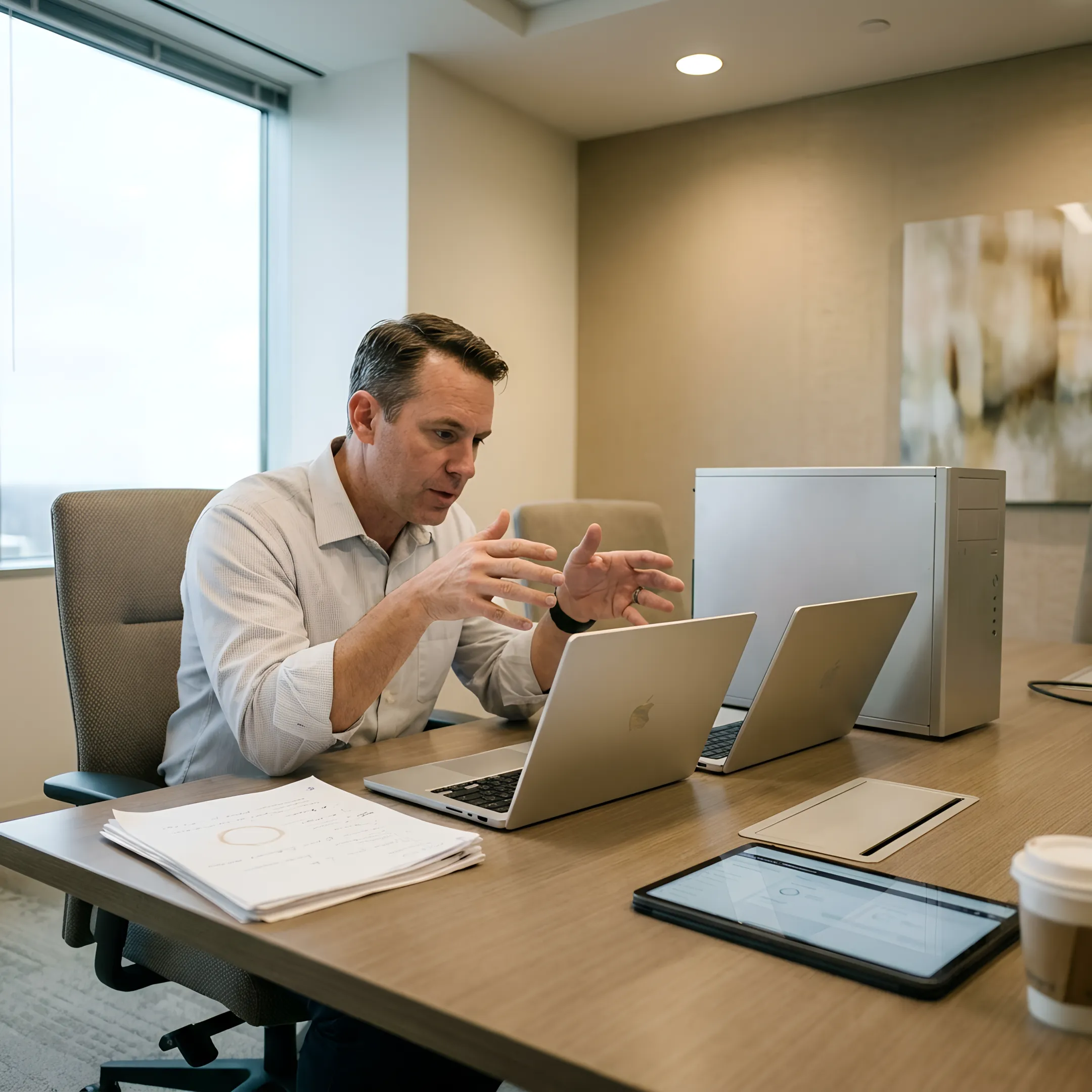 IT consultant planning business technology purchases