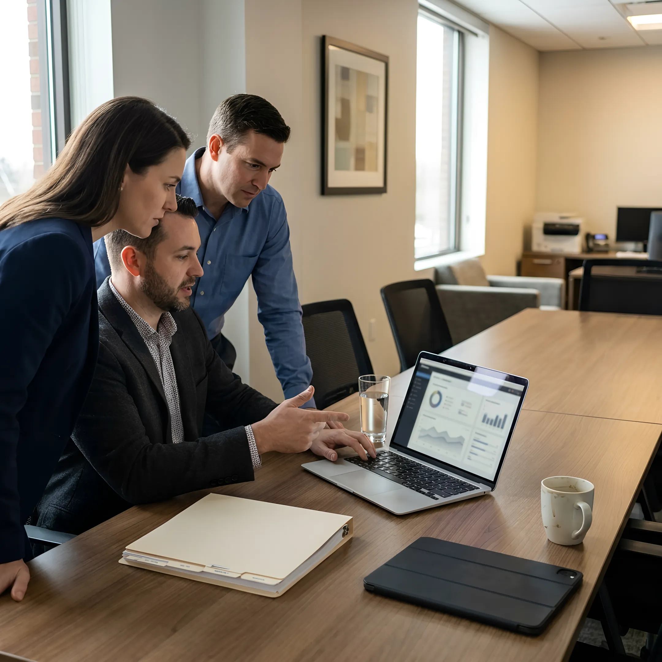 Security consultant reviewing cyber incident response plans