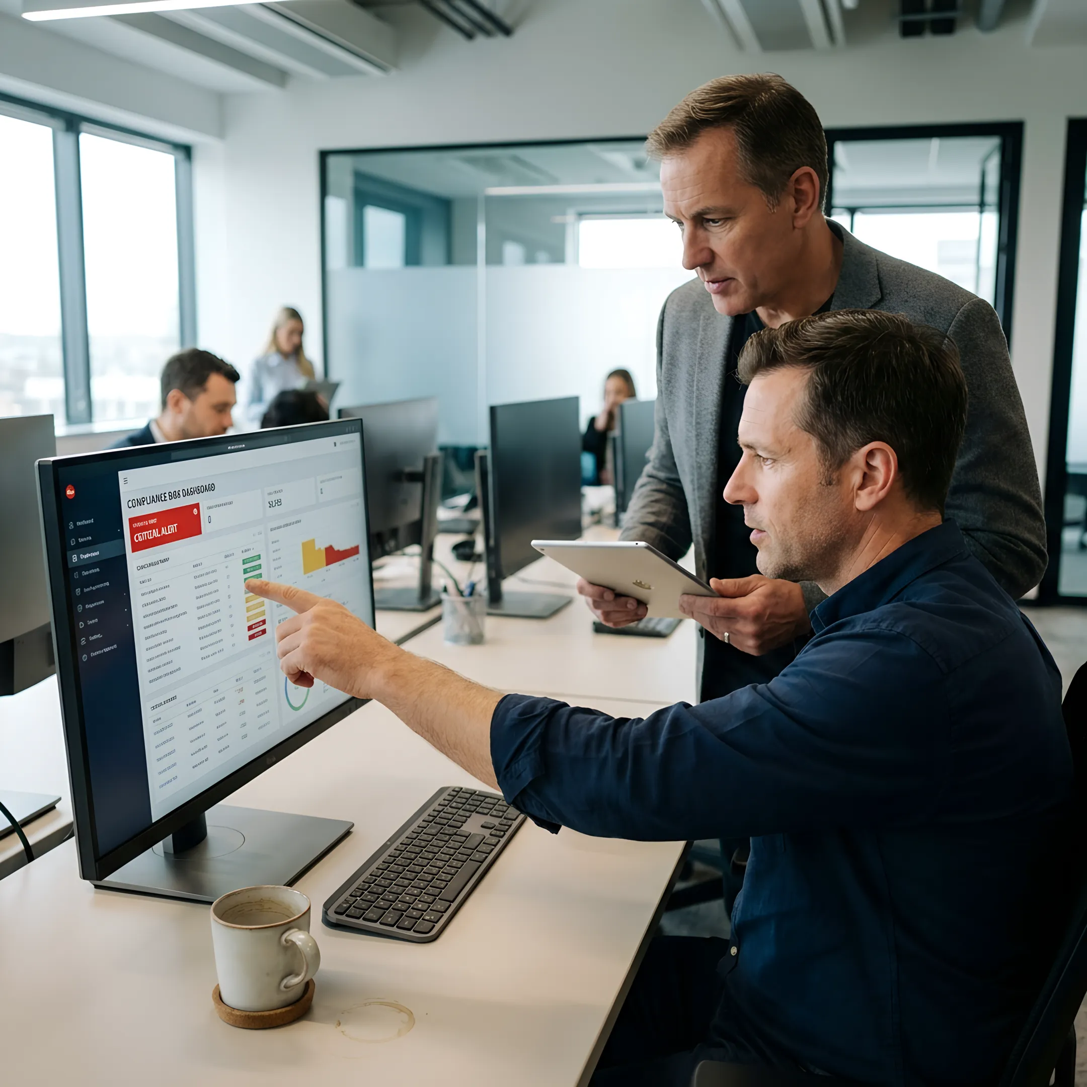 Cybersecurity team reviewing enterprise risk controls