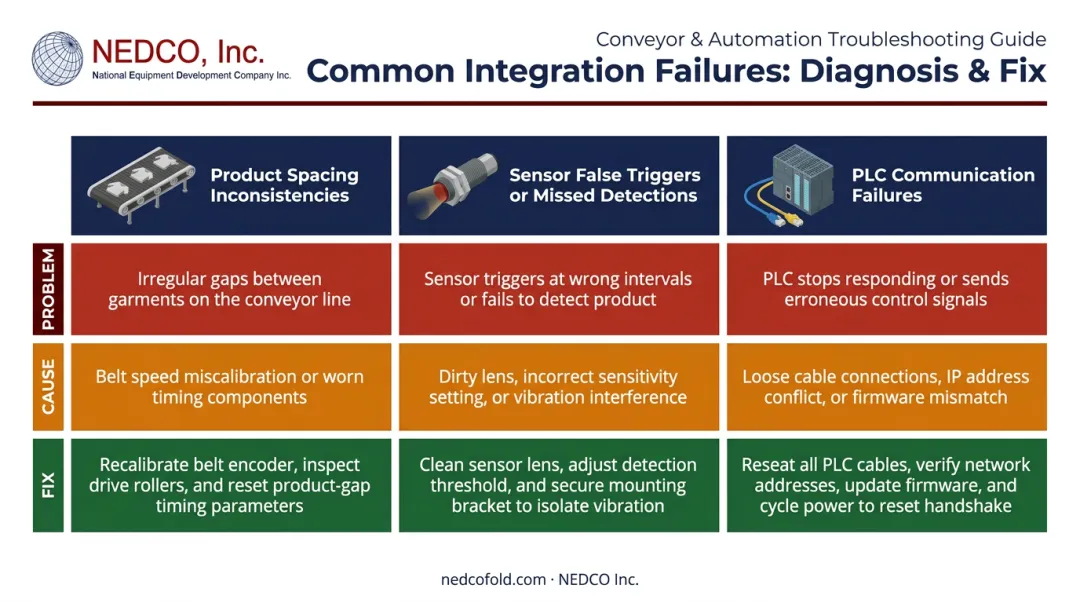 Three common smart conveyor integration failures causes and step-by-step fixes