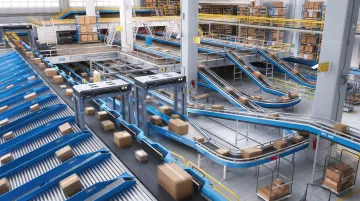 High-speed sortation conveyor routing parcels to multiple outbound destination lanes