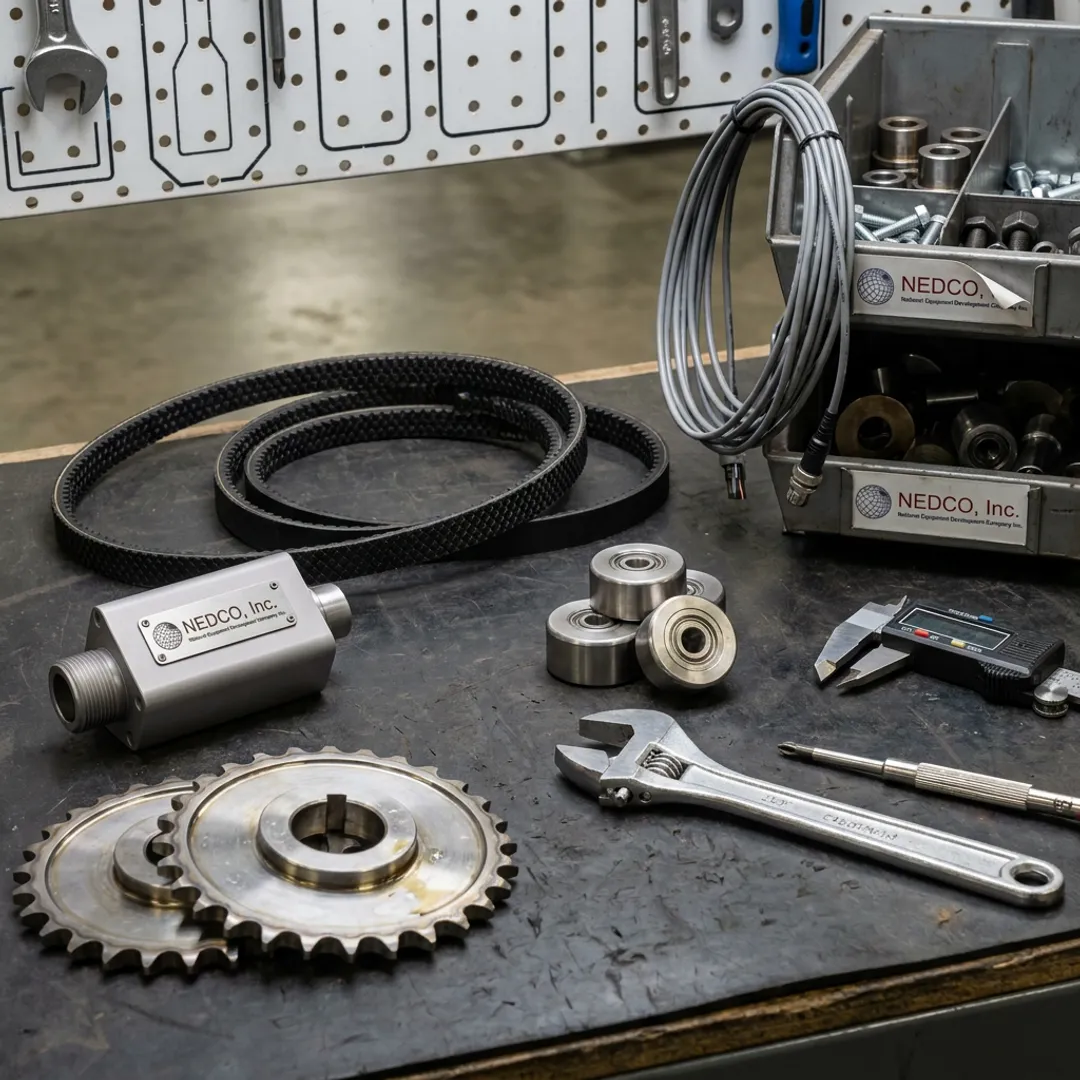 Replacement parts for industrial packaging machinery