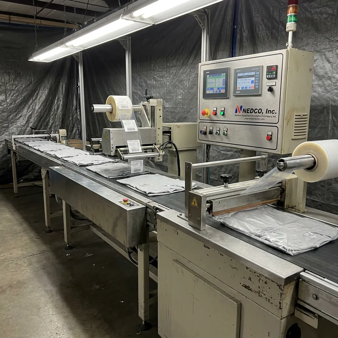 Custom label film equipment for apparel manufacturing