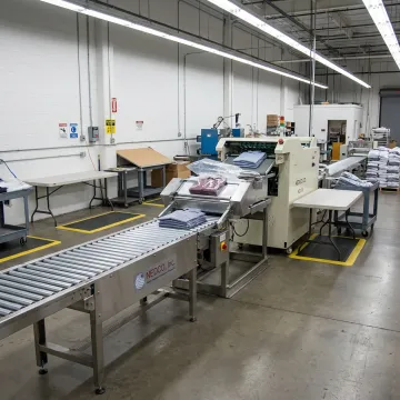 Industrial conveyor equipment in apparel production