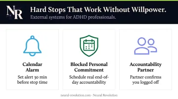 Three external hard stop strategies for ADHD professionals to end workday