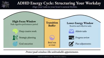 ADHD energy cycle daily planning framework high focus versus low energy windows