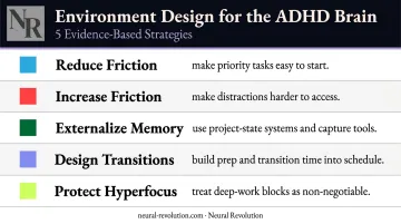 Five ADHD environment design strategies for reducing friction and boosting focus