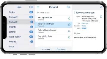 Remember the Milk minimalist task manager app interface on smartphone screen