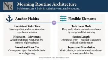 ADHD morning routine anchor habits versus flexible elements comparison breakdown