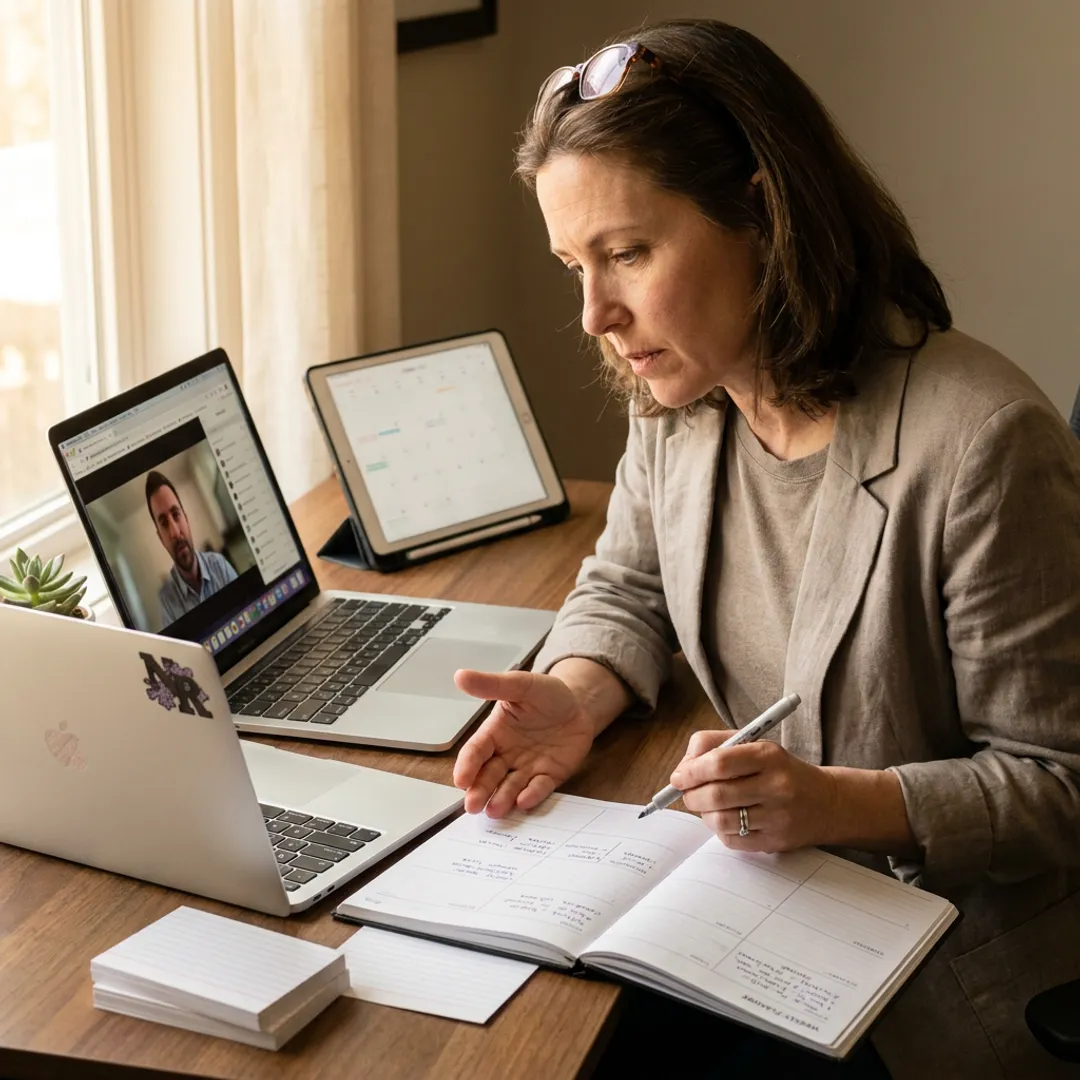 Coach guiding ADHD planning process
