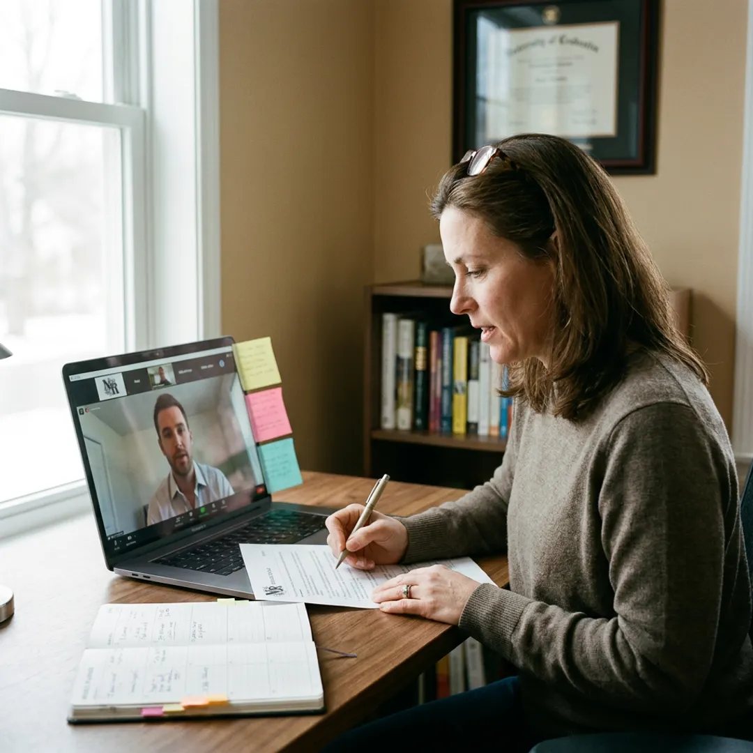 ADHD coach guiding an executive through career planning