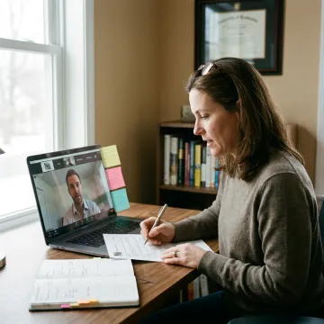 ADHD coach guiding an executive through career planning