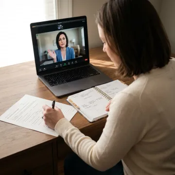 ADHD coach and client meeting virtually