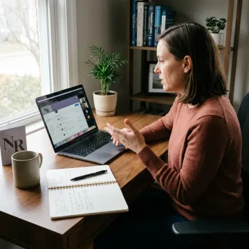 Virtual ADHD coaching session on laptop